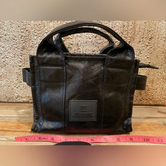 LIKE NEW Urban Outfitters Sold Out BDG Serena Coated Denim Mini Tote Bag - Black - Picture 13 of 16